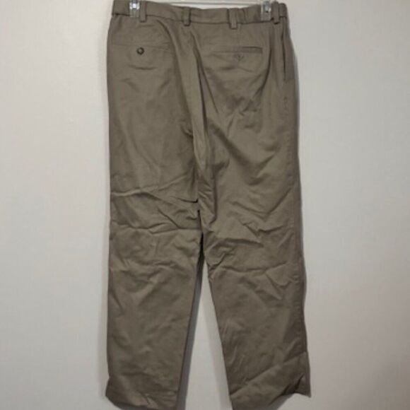 USED Men's Savane Khaki Pants Expandable Waist Color Dark Khaki Size 34/29 - Picture 2 of 2